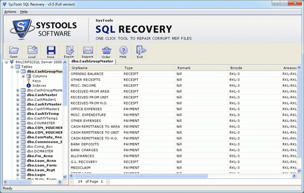 SQL Server Database Recovery Tool 5.5